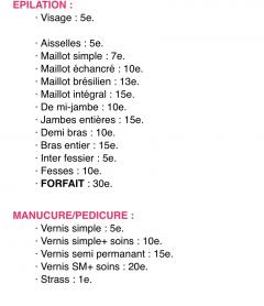 Service estheticienne