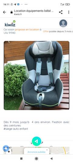 Location siege auto enfant