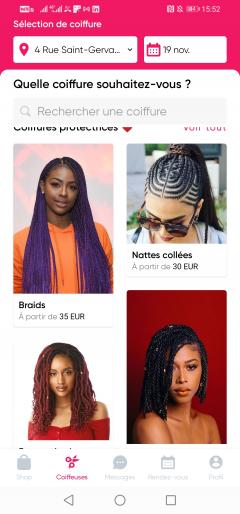 Service coiffure
