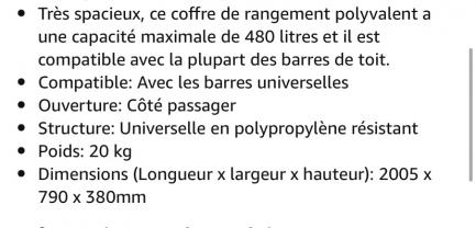 Location coffre de toit