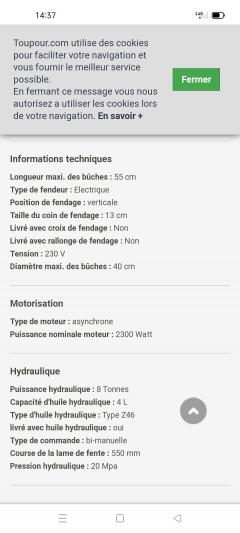 Location fendeur de buches