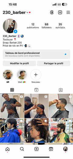 Service coiffure homme