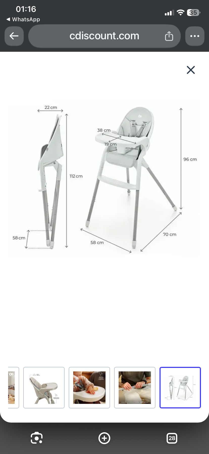 Location chaise haute entre particuliers (76)