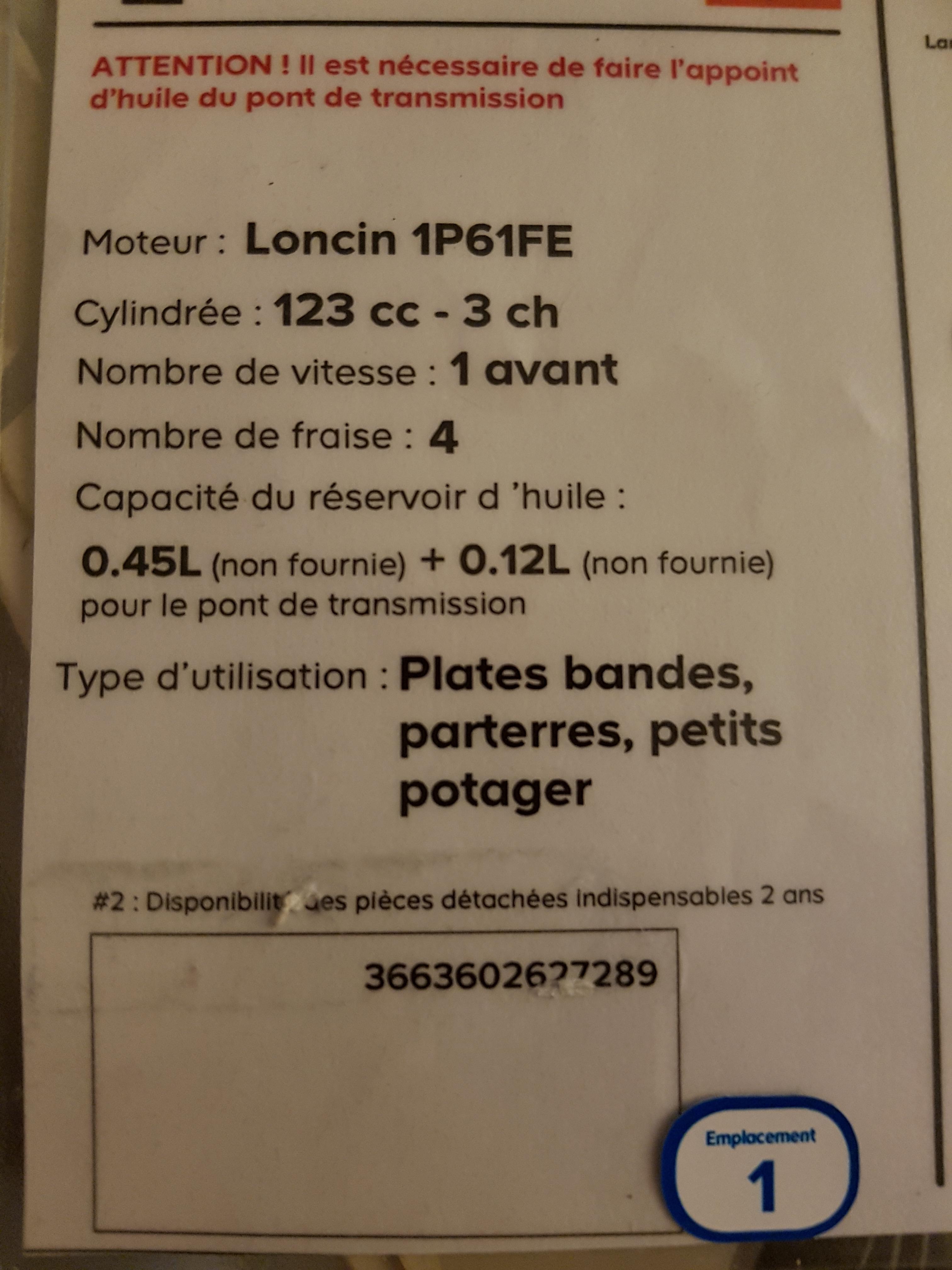 Location motobineuse